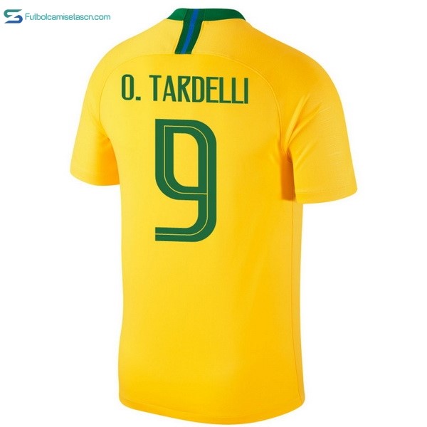 Camiseta Brasil 1ª O.Tardelli 2018 Amarillo